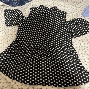 blouse, polka dot